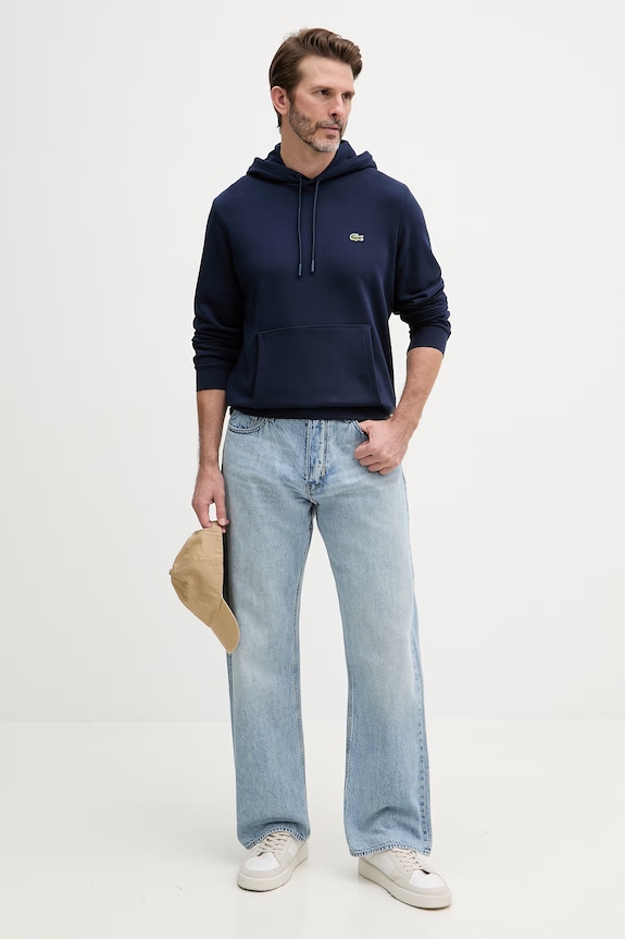 Lacoste bluza z kapturem bawełniana SH9623 granatowy SS26