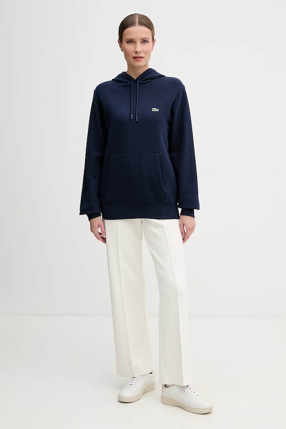 Odzież Lacoste bluza z kapturem bawełniana SH9623 granatowy
