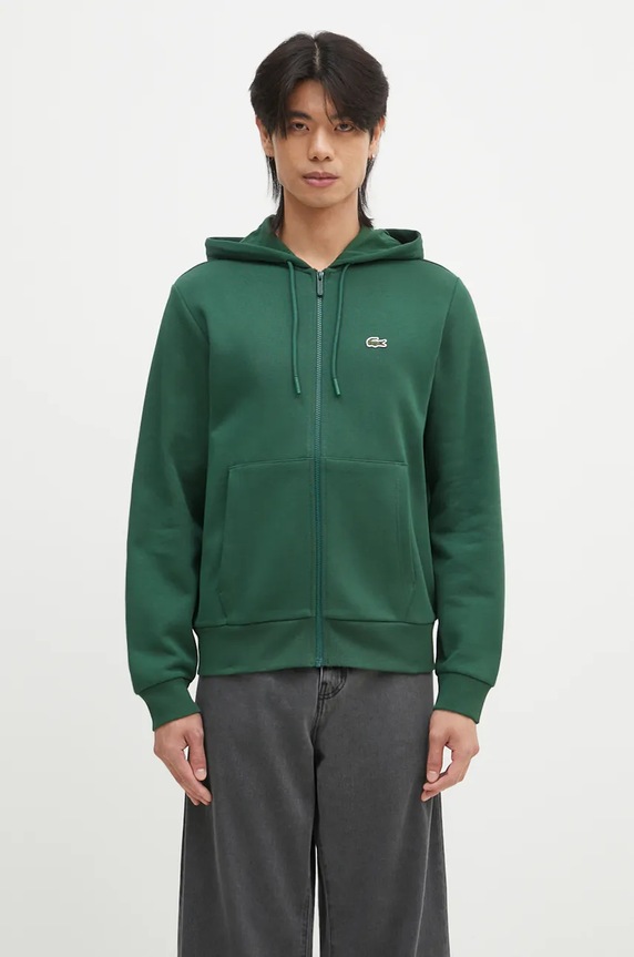 Суичър Lacoste изчистен зелен SH9626
