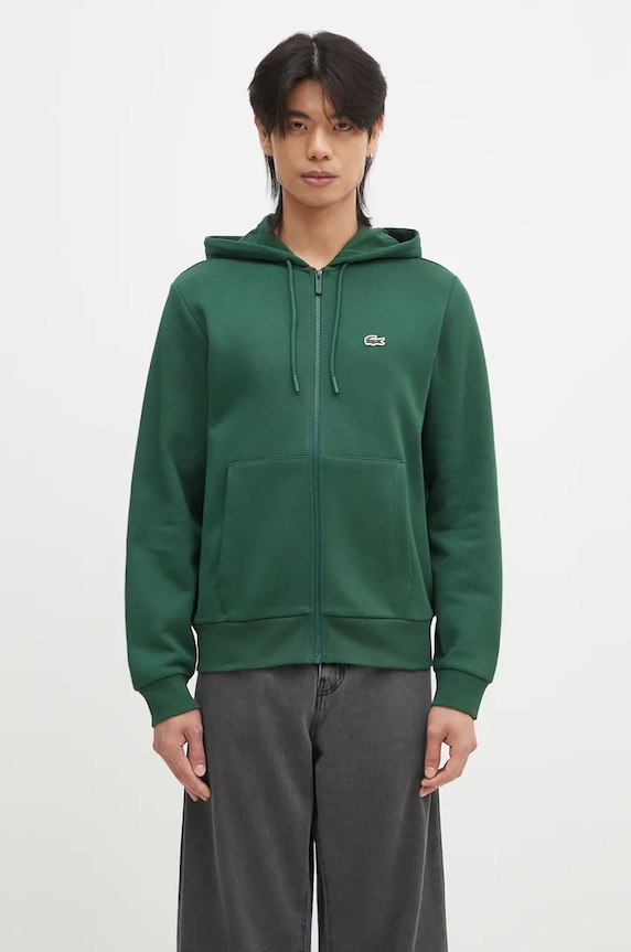 Суичър Lacoste изчистен зелен SH9626