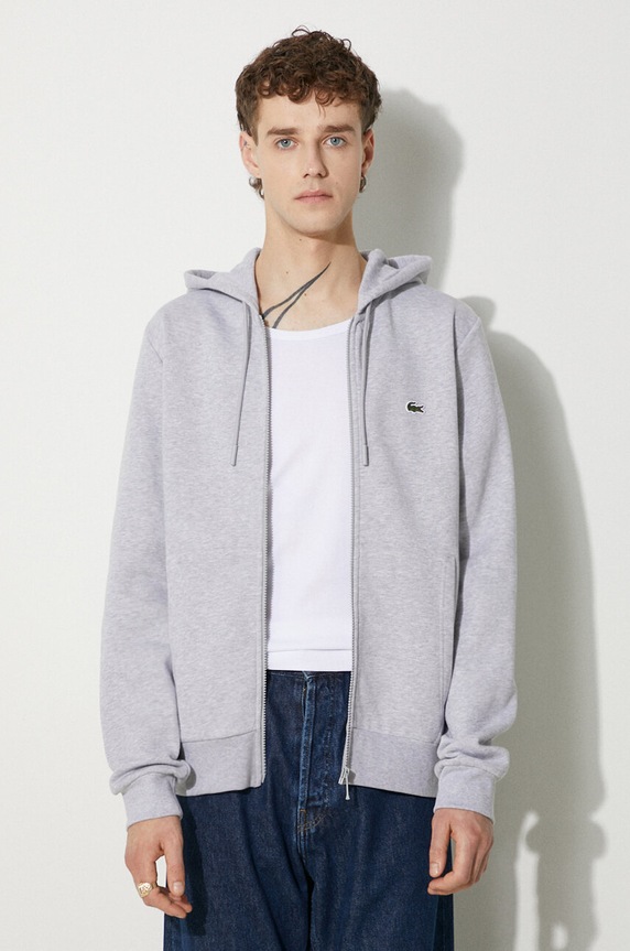 Суичър Lacoste изчистен сив SH9626