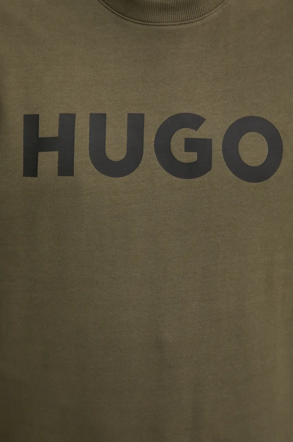 HUGO bluza bawełniana 50477328 zielony