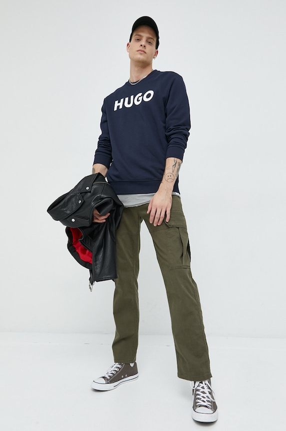 HUGO bluza bawełniana 50477328 granatowy AA00