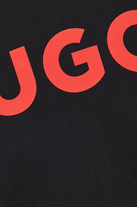 Βαμβακερή μπλούζα HUGO 50477328 μαύρο
