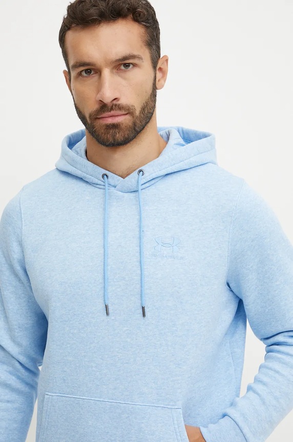 Odzież Under Armour bluza z kapturem męska z bawełny Essential Fleece 1373880 niebieski