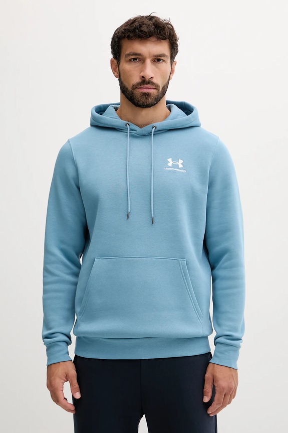 Under Armour Μπλούζα με κουκούλα ανδρική με βαμβάκι Essential Fleece μπλε 1373880