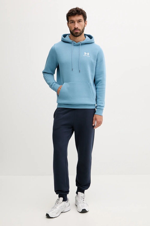 Under Armour Μπλούζα με κουκούλα ανδρική με βαμβάκι Essential Fleece 1373880 μπλε SS26
