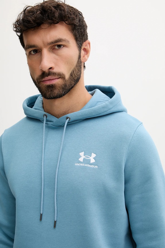 Under Armour Μπλούζα με κουκούλα ανδρική με βαμβάκι Essential Fleece μπλε 1373880