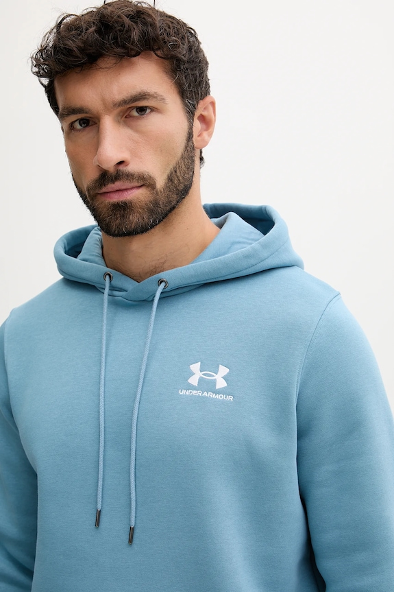 Under Armour Μπλούζα με κουκούλα ανδρική με βαμβάκι Essential Fleece μπλε 1373880