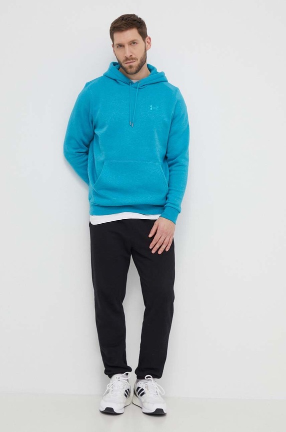 Under Armour μπλούζα με κουκούλα Ανδρική με βαμβάκι Essential Fleece 1373880 τιρκουάζ SS26