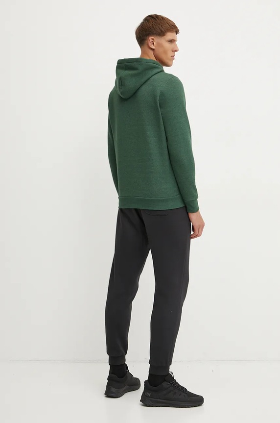 Oblačila Under Armour pulover s kapuco moški z bombažem Essential Fleece 1373880 zelena