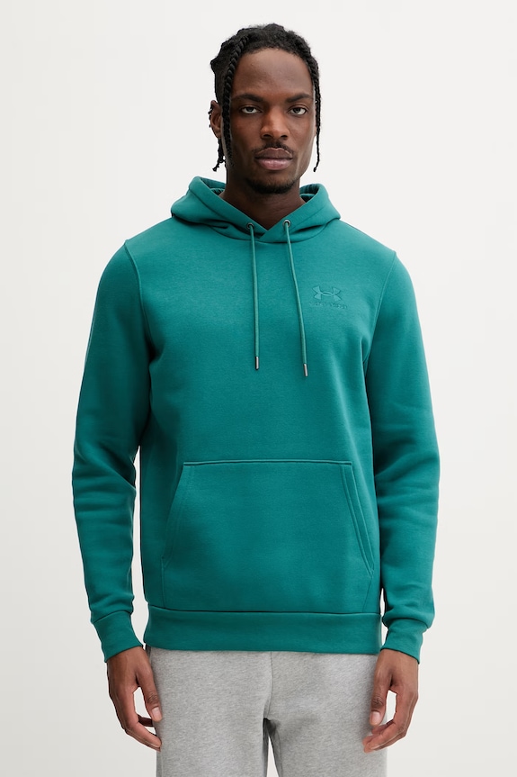 Under Armour μπλούζα με κουκούλα Ανδρική με βαμβάκι Essential Fleece πράσινο 1373880