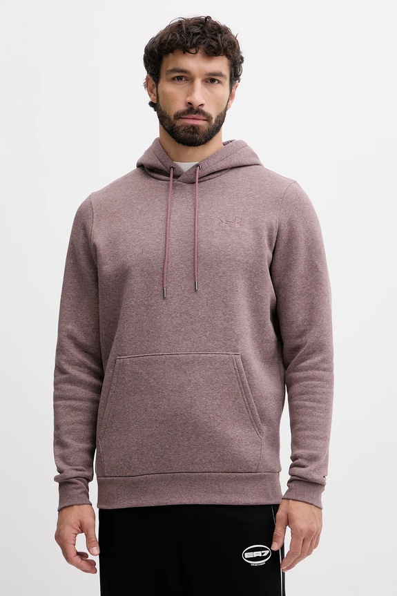 Under Armour μπλούζα με κουκούλα Ανδρική με βαμβάκι Essential Fleece με κουκούλα μπορντό 1373880