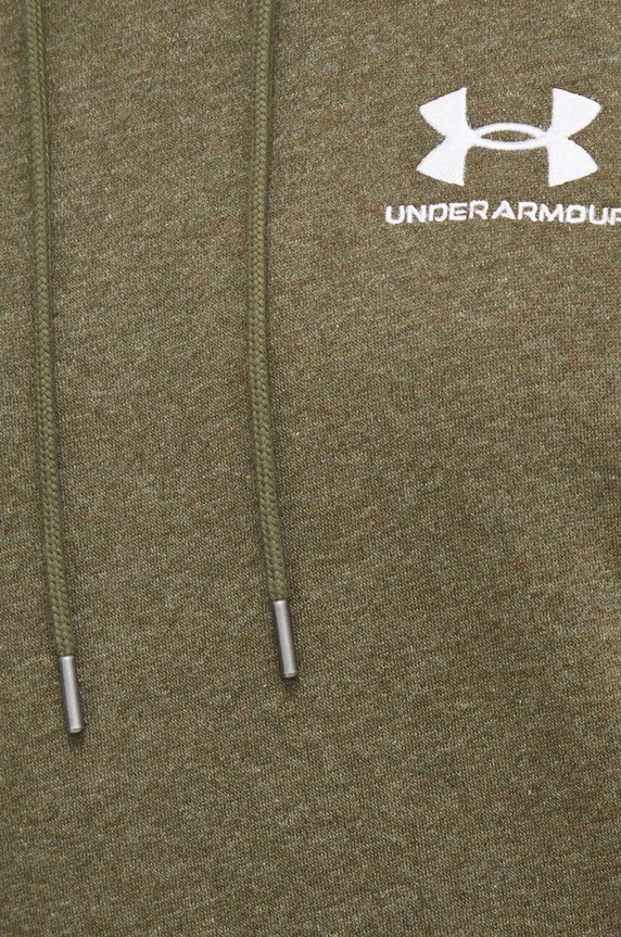 Under Armour μπλούζα με κουκούλα ανδρική με βαμβάκι Essential Fleece 1373880 πράσινο