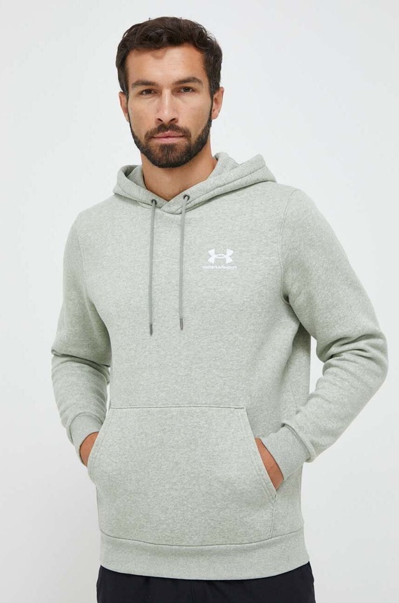 Under Armour Μπλούζα με κουκούλα ανδρική βαμβακερή Essential Fleece με κουκούλα πράσινο 1373880