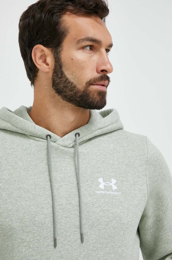 Under Armour Μπλούζα με κουκούλα ανδρική βαμβακερή Essential Fleece πράσινο 1373880