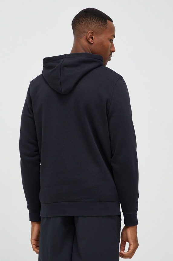 Ρούχα Under Armour μπλούζα με κουκούλα ανδρική με βαμβάκι Essential Fleece 1373880 μαύρο