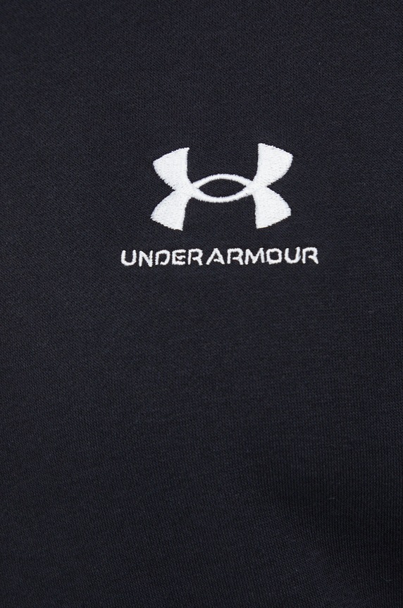 Under Armour μπλούζα με κουκούλα ανδρική με βαμβάκι Essential Fleece 1373880 μαύρο