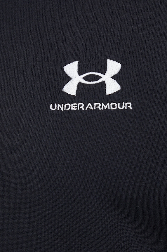 Under Armour μπλούζα με κουκούλα ανδρική με βαμβάκι Essential Fleece 1373880 μαύρο