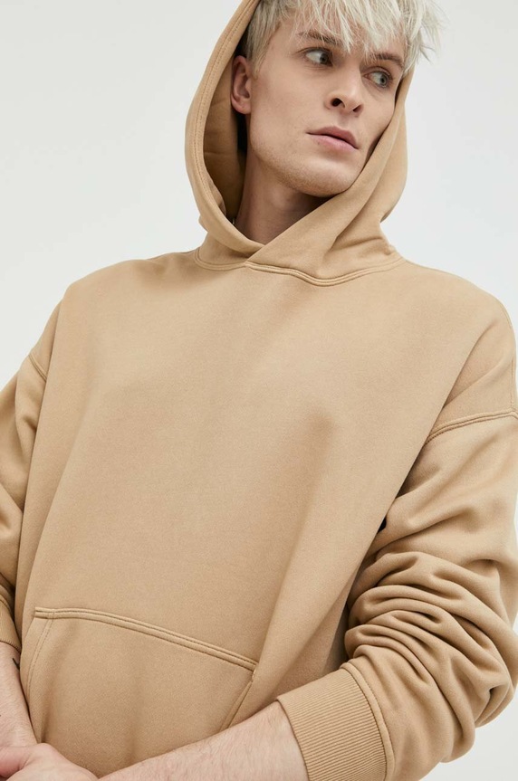 Mikina Abercrombie & Fitch s kapucňou béžová KI122.3573.426