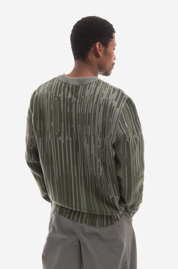 Oblečení Vlněný svetr A-COLD-WALL* Two-Tone Jacquard Knit ACWMK074 zelená