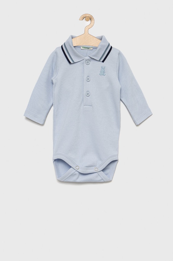 United Colors of Benetton bavlněné kojenecké body modrá 3CDIMB107.W.REPROPOSED
