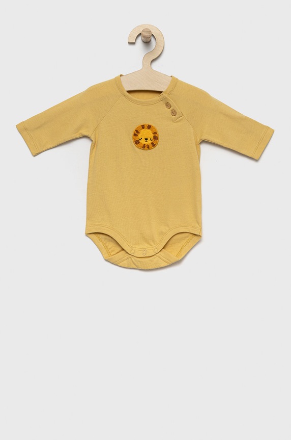 United Colors of Benetton Pamut baba body sárga 3ATNAB007.W