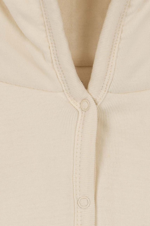 Detské bavlnené dupačky Konges Sløjd NEWBORN ONESIE WITH HOOD KS2601 béžová