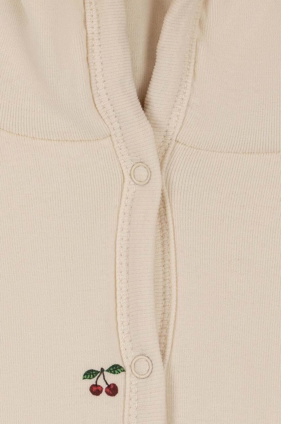 Konges Sløjd rampers bawełniany niemowlęcy NEWBORN ONESIE WITH HOOD KS2601 beżowy