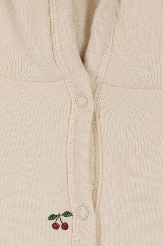 Konges Sløjd rampers bawełniany niemowlęcy NEWBORN ONESIE WITH HOOD KS2601 beżowy