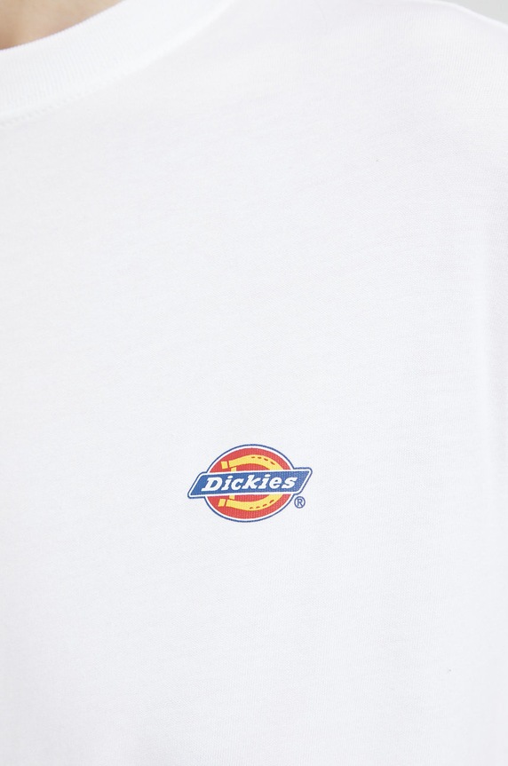 Bavlněné tričko s dlouhým rukávem Dickies DK0A4XITWHX1 bílá