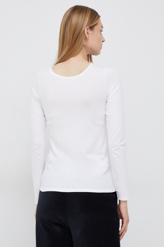 Oblečenie Tričko s dlhým rukávom United Colors of Benetton 3ZQM3M858.101 biela