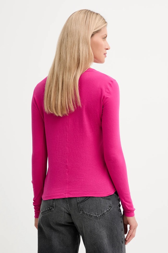 American Vintage longsleeve bawełniany GAMI28 różowy AA00