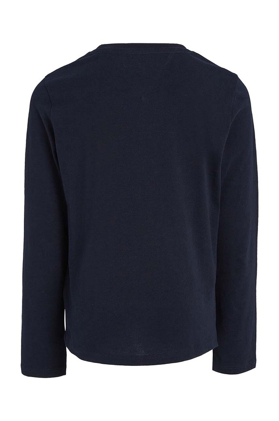 Detská bavlnená košeľa s dlhým rukávom Tommy Hilfiger KG0KG05247.9BYY tmavomodrá AW22