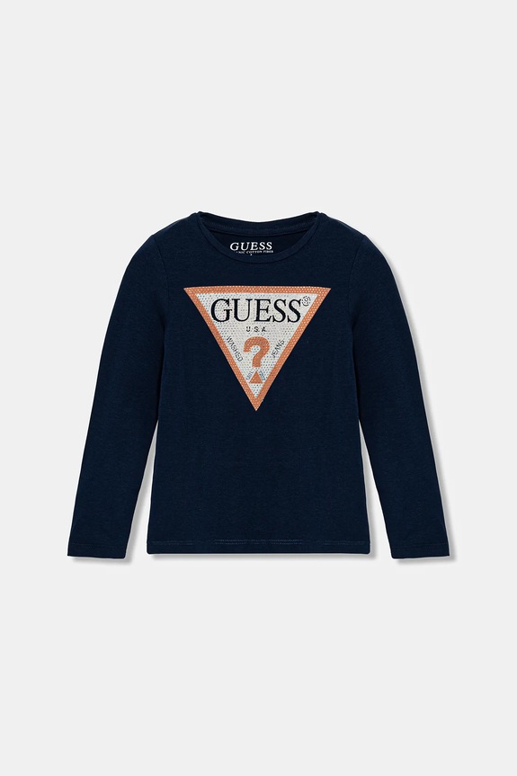 Guess longsleeve dziecięcy aplikacja granatowy J2YI50.K6YW1