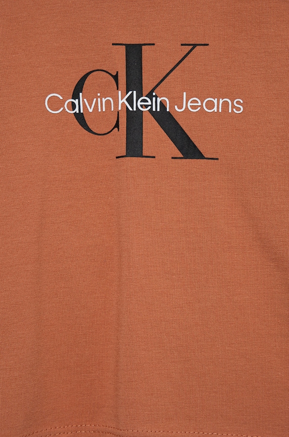 Dječaci Dječja majica dugih rukava Calvin Klein Jeans IN0IN00005.9BYY smeđa