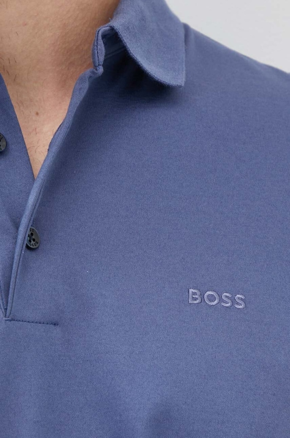Bavlněné tričko s dlouhým rukávem BOSS Pado 30 50468392 námořnická modř