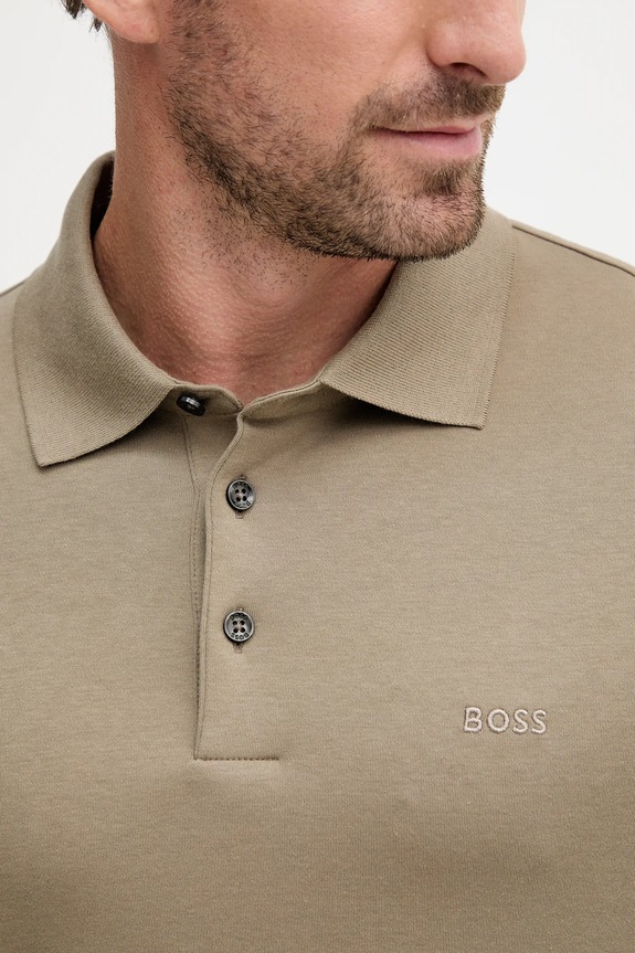 BOSS longsleeve din bumbac Pado 30 50468392 verde