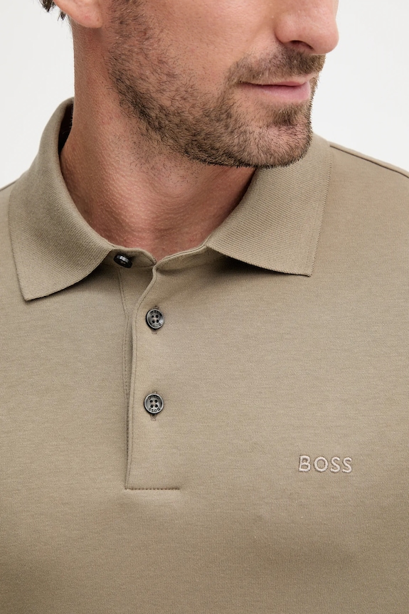 BOSS longsleeve din bumbac Pado 30 50468392 verde