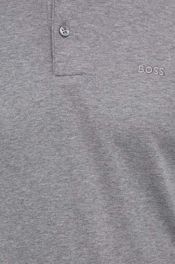Bavlněné tričko s dlouhým rukávem BOSS Pado 30 50468392 šedá