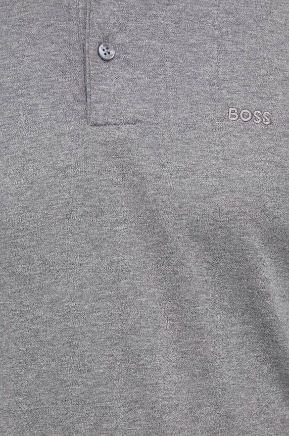 Bavlněné tričko s dlouhým rukávem BOSS Pado 30 50468392 šedá