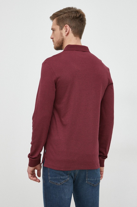 Odzież BOSS longsleeve bawełniany Pado 30 50468392 bordowy