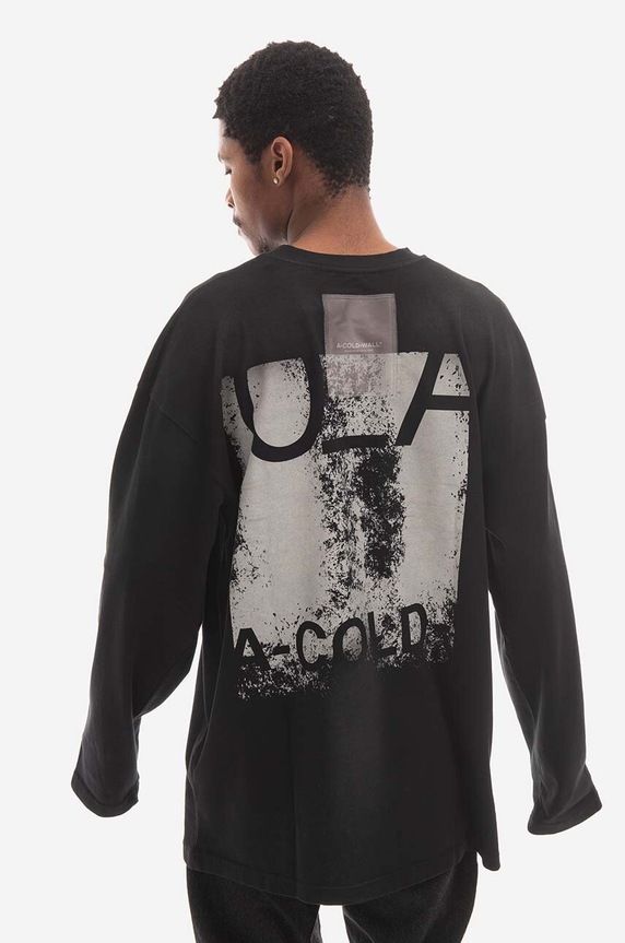 Oblečení Bavlněné tričko s dlouhým rukávem A-COLD-WALL* Plaster Longsleeve T-shirt ACWMTS094 BLACK ACWMTS094 černá