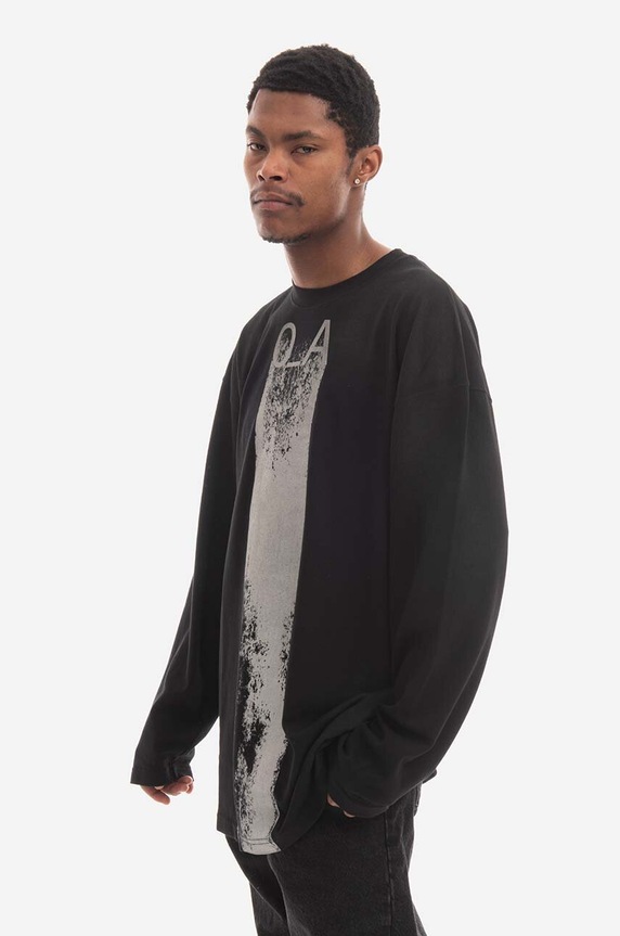 Bavlněné tričko s dlouhým rukávem A-COLD-WALL* Plaster Longsleeve T-shirt ACWMTS094 BLACK ACWMTS094