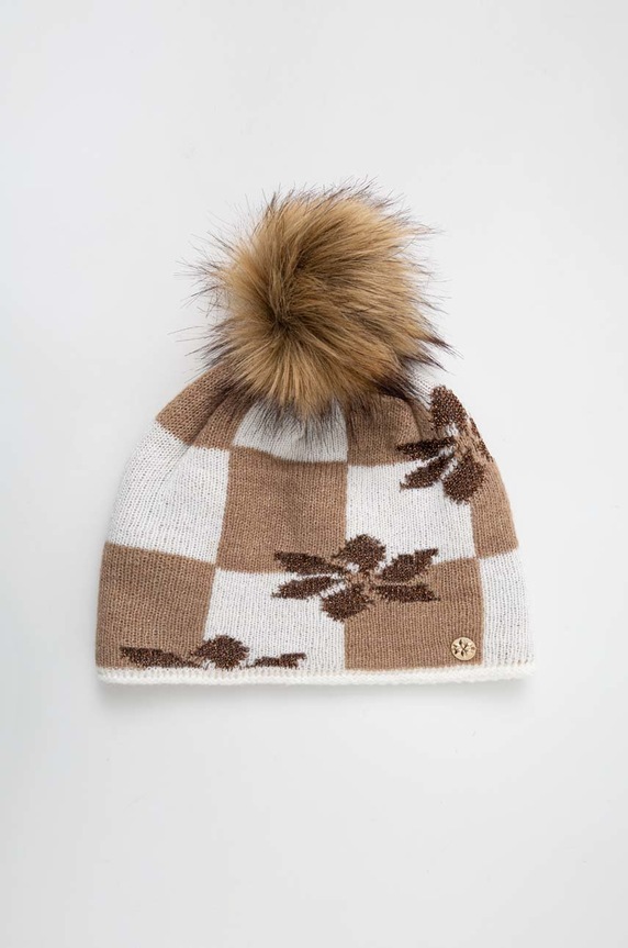 Granadilla sapka gyapjú keverékből Albinus mintás barna JG5762.J75