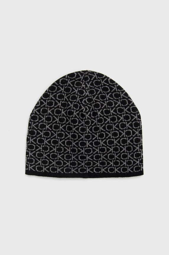 Čepice z vlněné směsi Calvin Klein s příměsí vlny černá K50K509689.9BYY