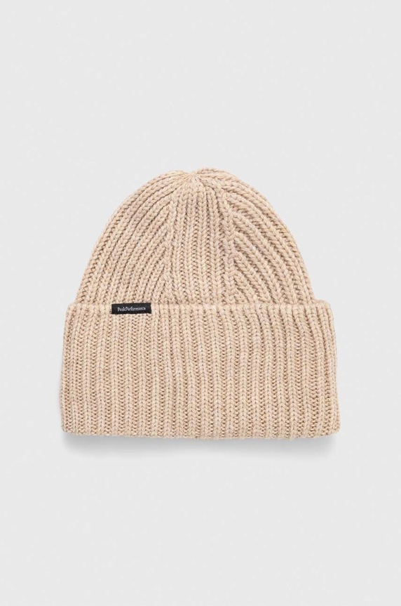Vlnená čiapka Peak Performance vlna béžová G77790