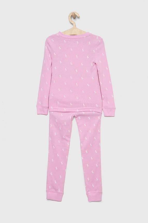 Polo Ralph Lauren piżama bawełniana 4P0035 różowy AW22