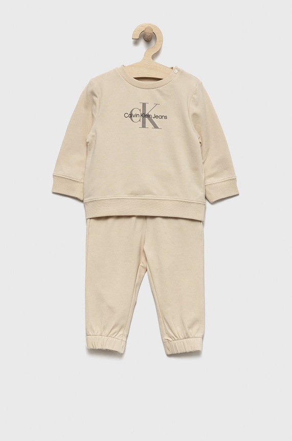 Calvin Klein Jeans gyerek melegítő elasztánnal bézs IN0IN00017.9BYY
