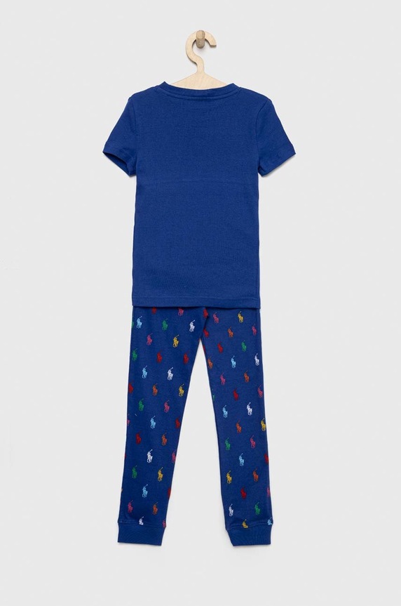 Dječja pamučna pidžama Polo Ralph Lauren 4P0037 plava AW22